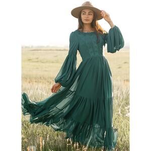Joyfolie Mia Joy Marjorie Dress Green Women’s XL Romantic Feminine Boho Prairie